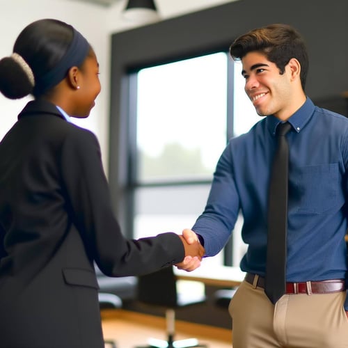 Marketing and sales team working together