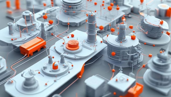 una imagen de un flujo de trabajo complejo dentro de hubspot