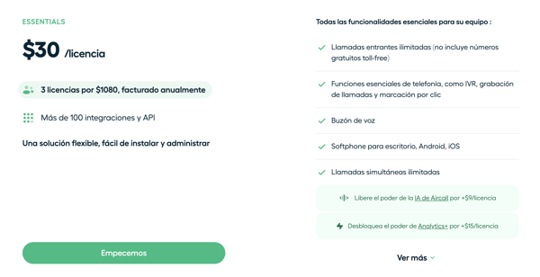 Aircall basic pricing