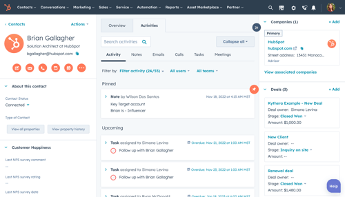 Customer information in your CRM