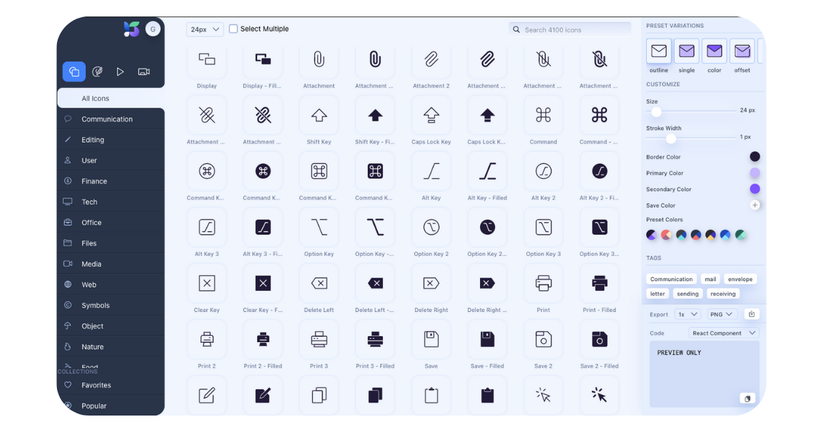Shape icons